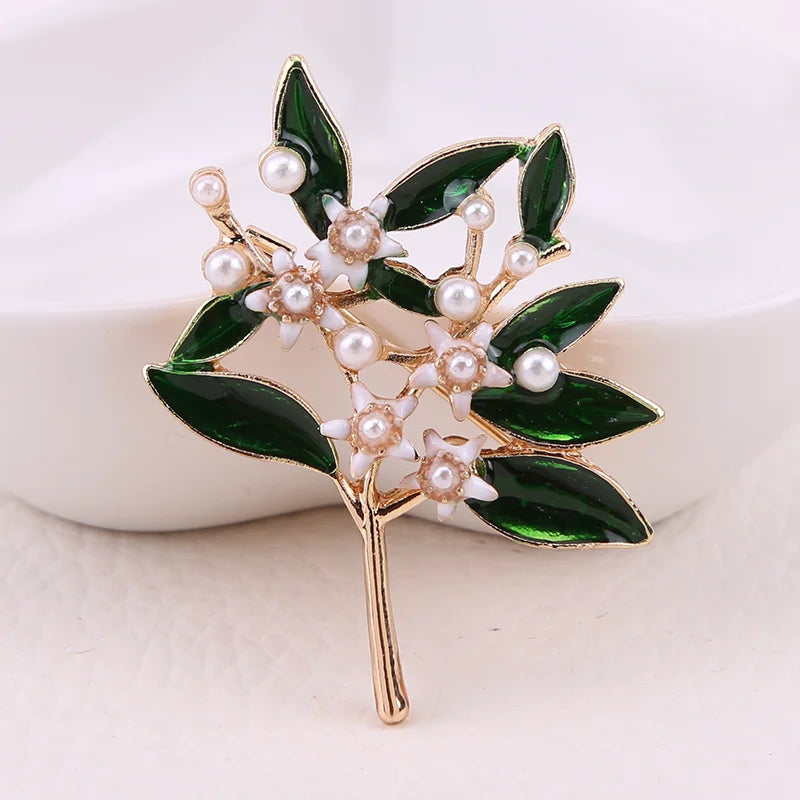 Elegant Enamel Floral Brooch Pins for Women and Unisex Party Office Accessories
