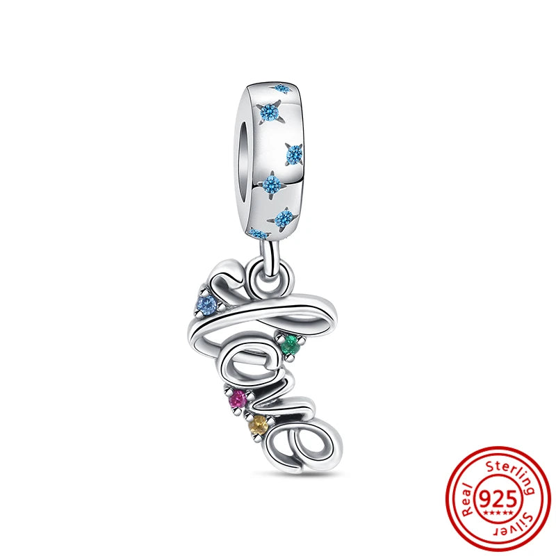 925 Silver Lucky Crown Butterfly Heart Family Tree Beads