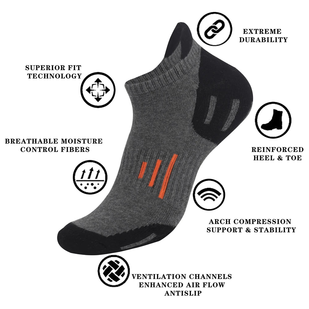 6 Pairs Unisex Terry Sole Running Socks Thick Cotton