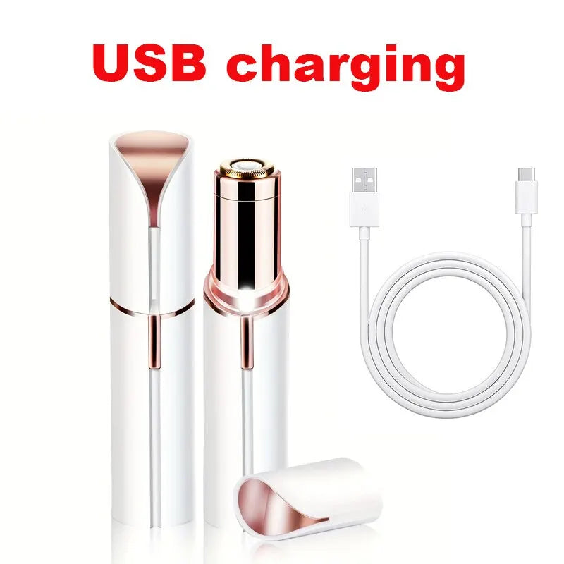 Portable Lipstick Shaped Electric Hair Remover For Women Painless And Effective Facial Hair Removal Home Razor Shaver Tool White opp bag USB