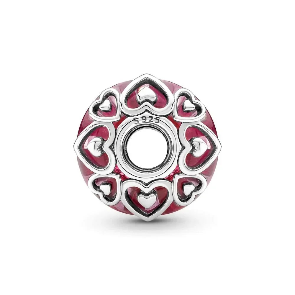 925 Sterling Silver Angel Mom Heart Key Lock Charms Beads for DIY Necklace and Bracelet Jewelry Gift