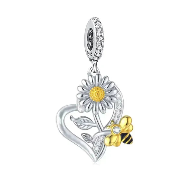 Sterling Silver Four-Leaf Clover Charm Bracelet for Women B2034