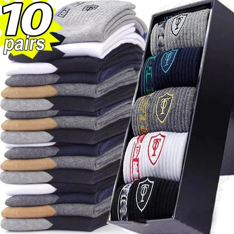 Men's Breathable Cotton Ankle Socks Comfortable Summer Low Cut Casual Socks 10 Pack