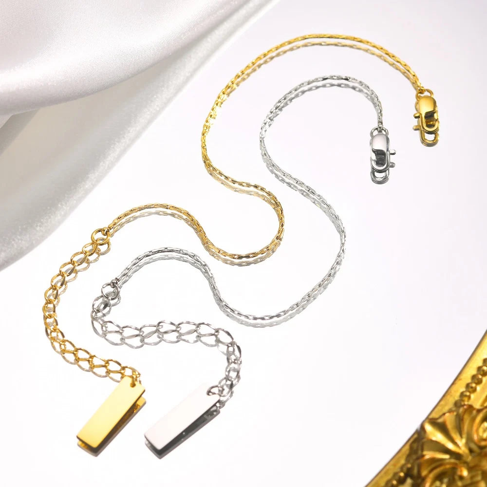 Men's Gold-Tone Stainless Steel Hammer Chain Bracelet Trendy Square Link Design
