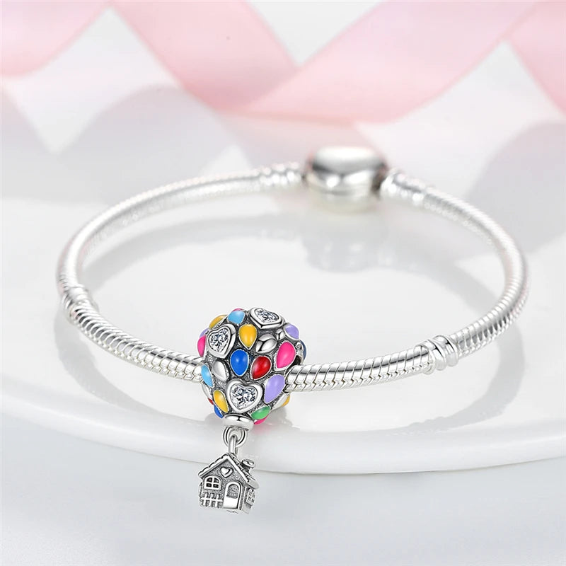 Pink Butterfly Luminous Firefly Dangle Charms 925 Sterling Silver Beads for DIY Jewelry