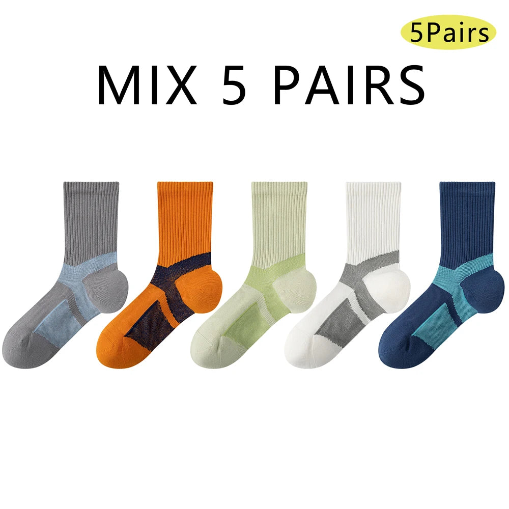 Marathon Running Socks Men Breathable Anti Odor Crew