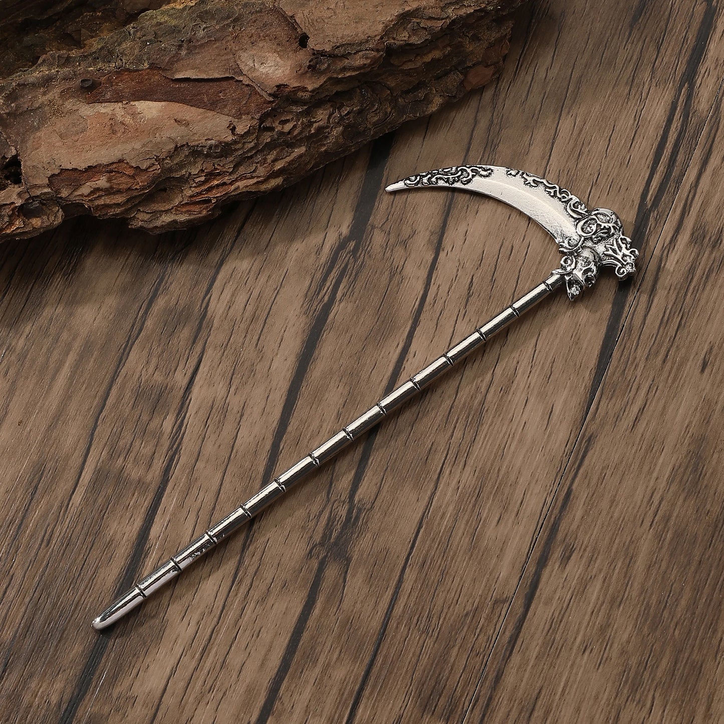 Viking Skull Death Sickle Hairpin Rock Punk Fashion Alloy Hair Stick