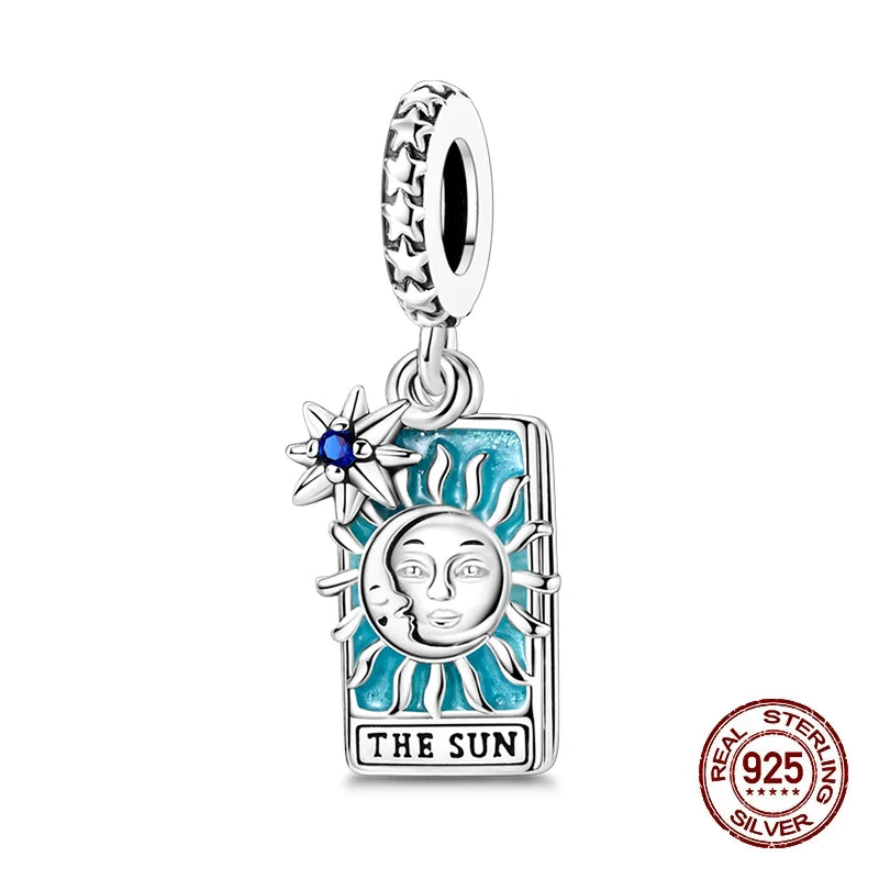 925 Sterling Silver Tarot Hourglass Bead Charm For Bracelet