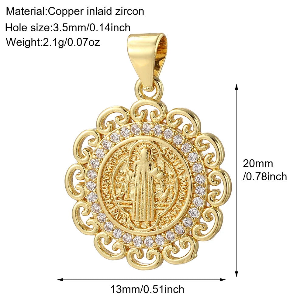 Gold Cubic Zirconia Cross Dangle Charms for Jewelry Making Necklace Bracelet Earrings