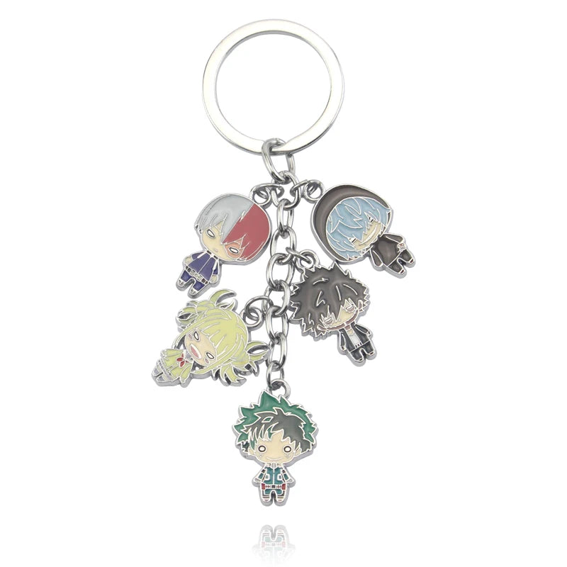 My Hero Academia Character Alloy Keychain Set Midoriya Bakugo Todoroki