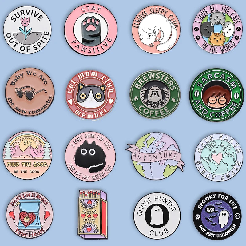 Cute Cartoon Lapel Pins Collection for Clothing and Bags