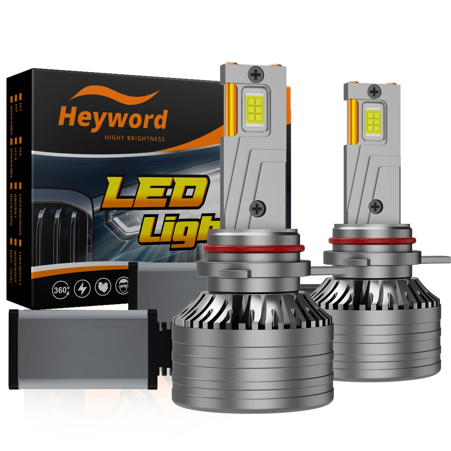 Heyword H7 60000LM LED Canbus 6000K Ultra Bright Headlight