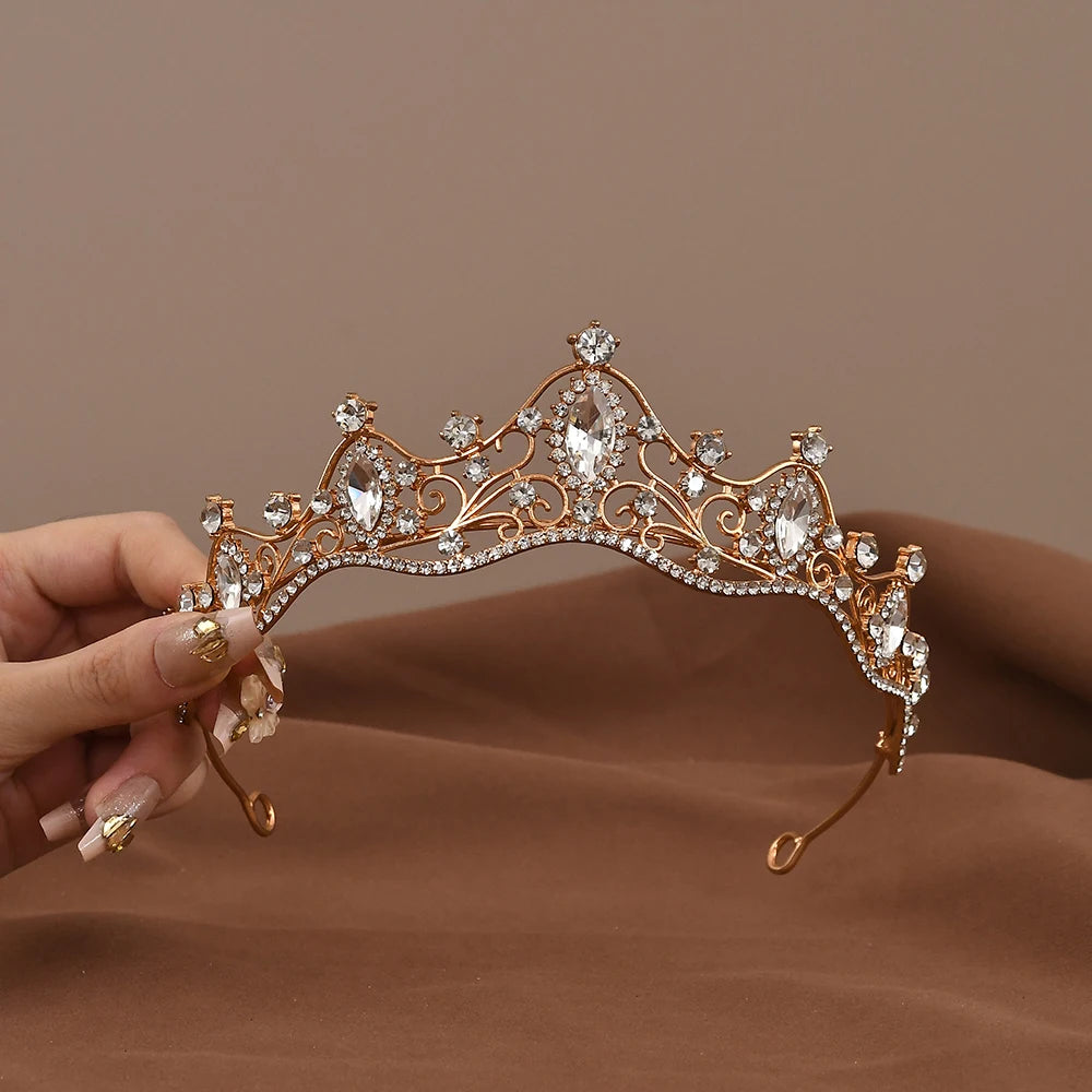 Radiant Princess Crystal Crown Headband for Bridal and Prom Elegance