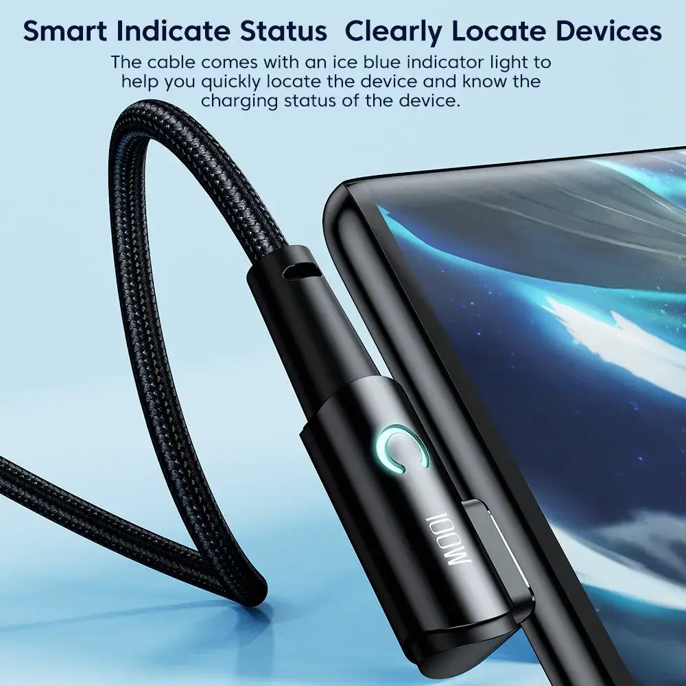Toocki 6A USB C Cable 90 Degree For OPPO Fast Charging