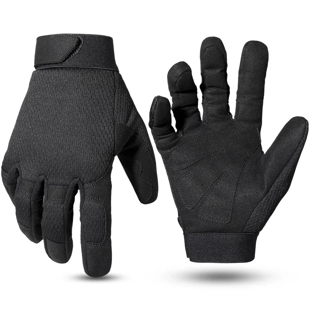 Tactical Full Finger Gloves Touch Screen Breathable Gear Men A9 Black CHINA