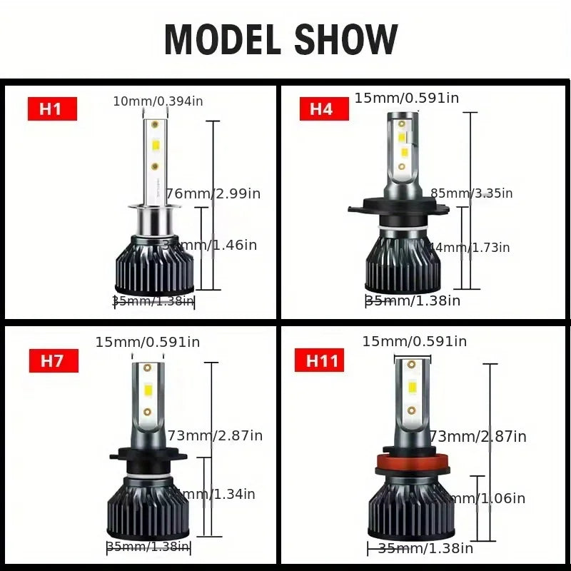 Heyword Mini Canbus Led Headlight 100000Lm 6000K 8000K