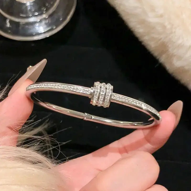 Titanium Steel Gold Silver Color Bangles for Women and Girls 8