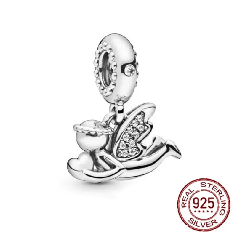 925 Sterling Silver Heart Family Tree Snowflake Animal Charms Beads for DIY Bracelet Women Jewelry Gift