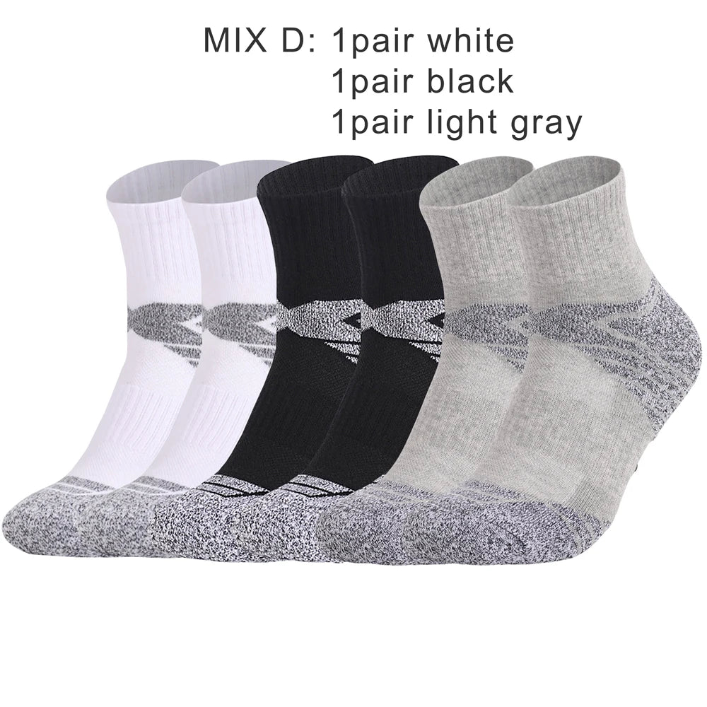 3 Pairs Unisex Thick Sole Moisture Wicking Running Socks