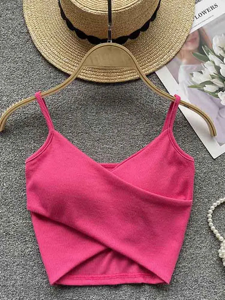 Dozw Women Camisole Irregular Strap Tank Top Chic Solid