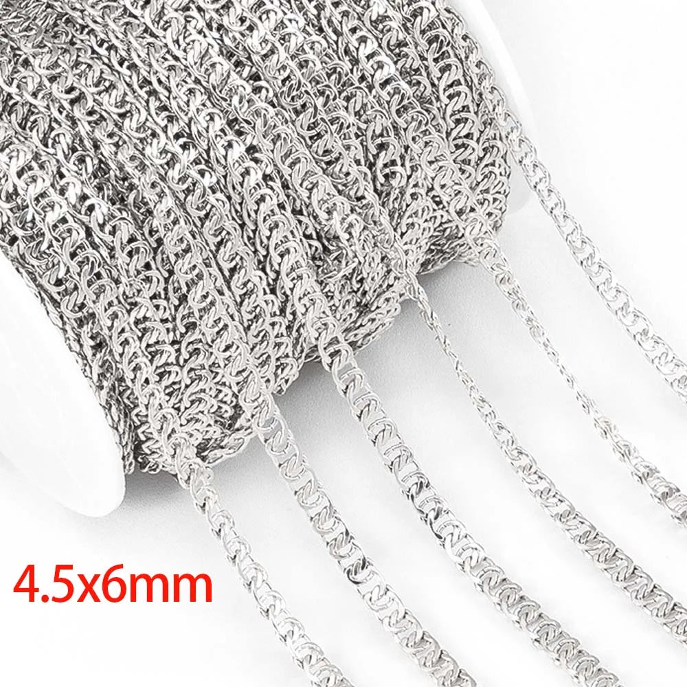 Stainless Steel Circle Link Chain for DIY Jewelry Making Necklace and Bracelet Supplies