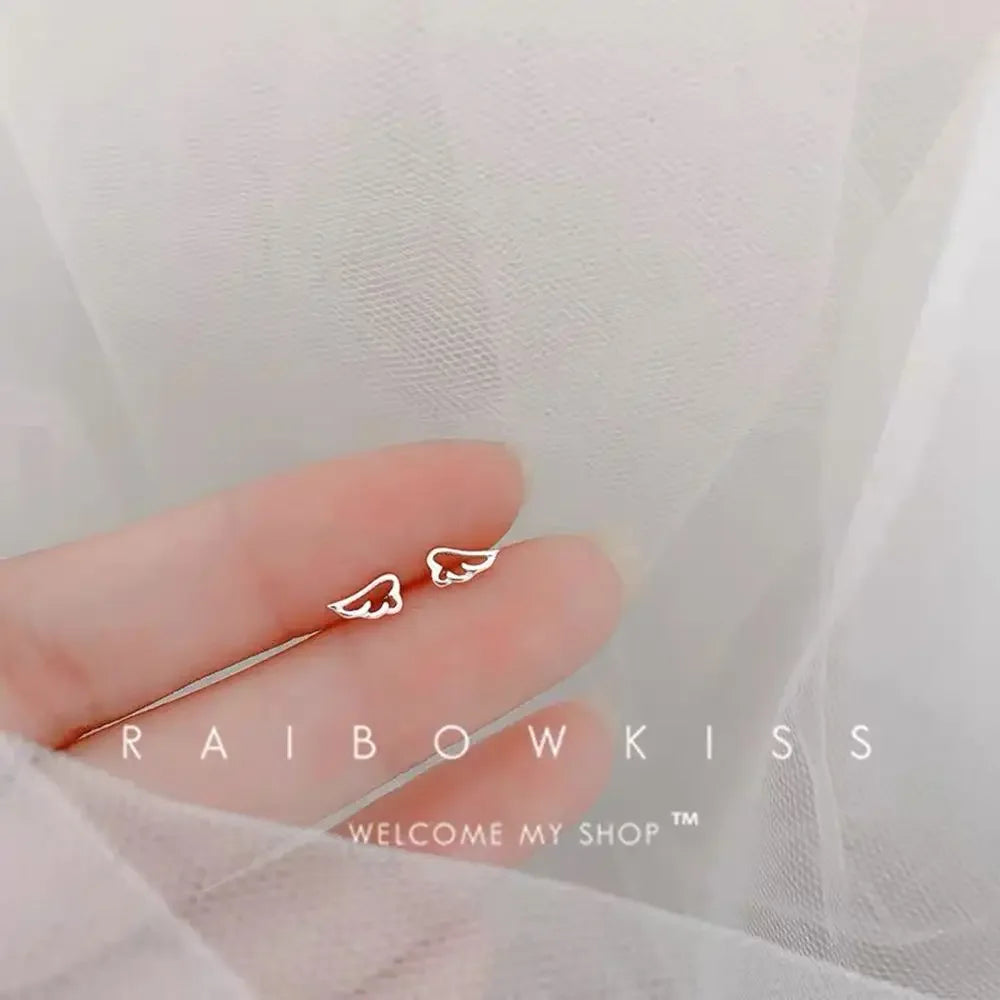 925 Silver Mini Stud Earrings for Women Heart Star Butterfly Dinosaur Design