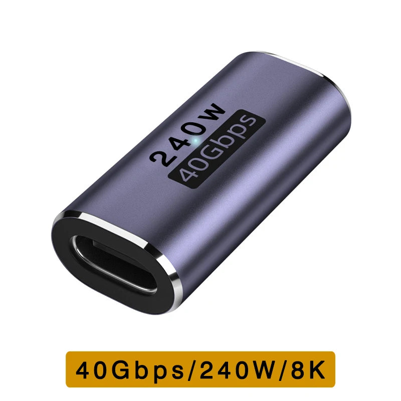 UGOURD USB4 Type C to Type C Adapter Thunderbolt 3 4 40Gbps OTG Extension Cable PD 240W Support 8K120Hz for Laptops