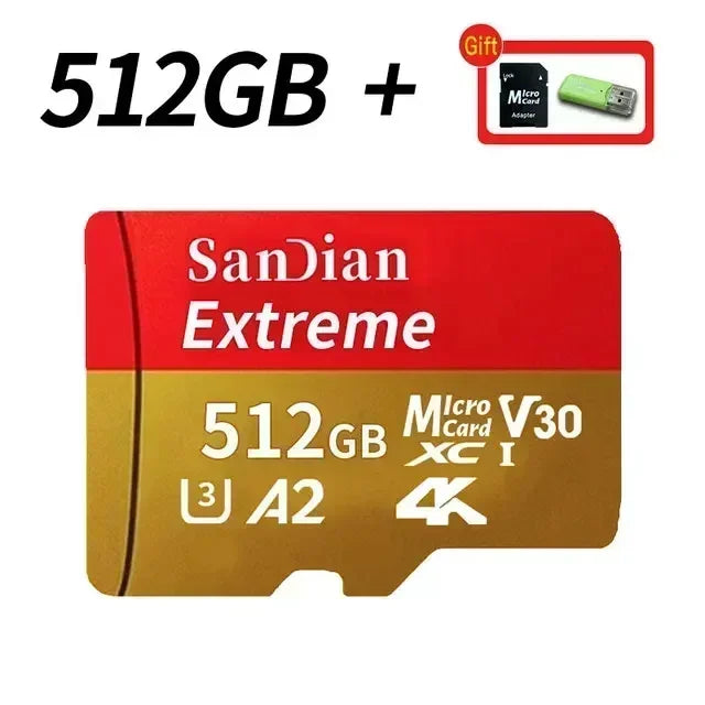 High Speed 1TB Micro SD Card 512GB 256GB 128GB For Laptop