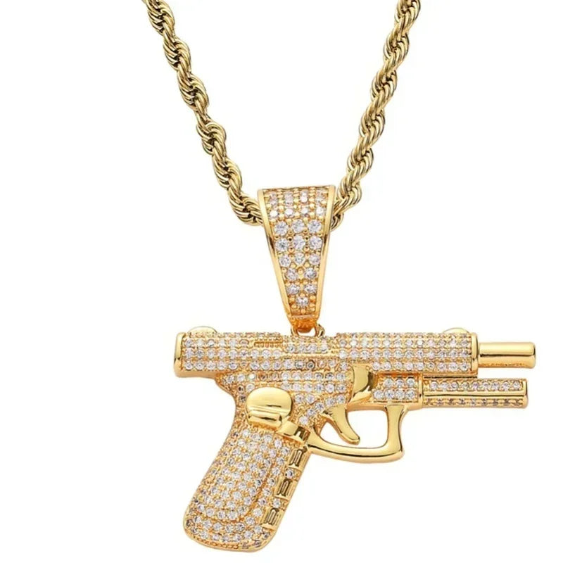 Cubic Zirconia Hip Hop XO Pendant Necklace for Men and Women