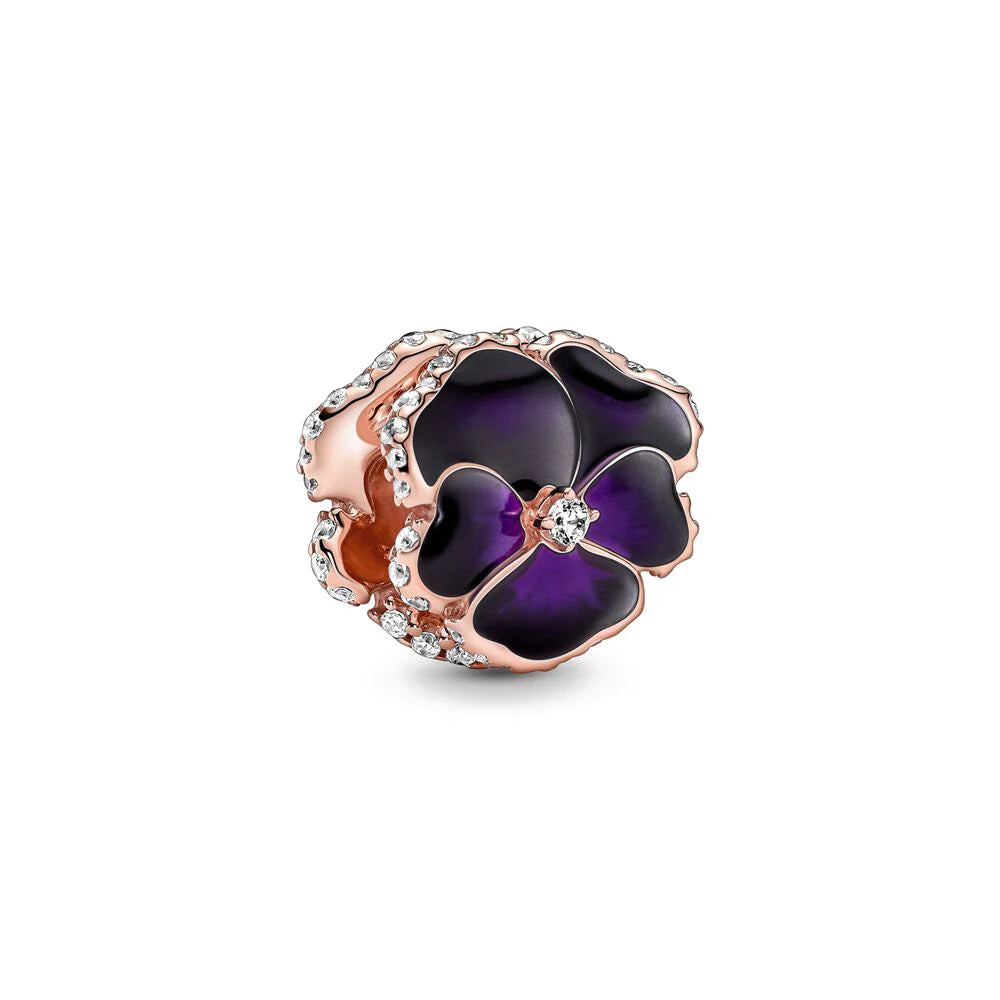 Rose Gold Butterfly Lock Key Charms Beads for DIY Jewelry Making F475