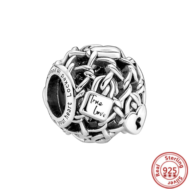 Fit Pantaro 925 Sterling Silver Bracelet with Snowflake Moon Sun Charms and Sparkling Beads H107