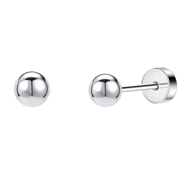 2PCS Set Stainless Steel Heart Moon Stud Earrings for Women Trendy Ear Tragus Cartilage Body Piercing