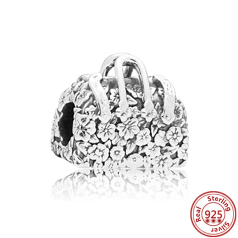 925 Sterling Silver Travel-Themed Charm Beads for Bracelets Y406