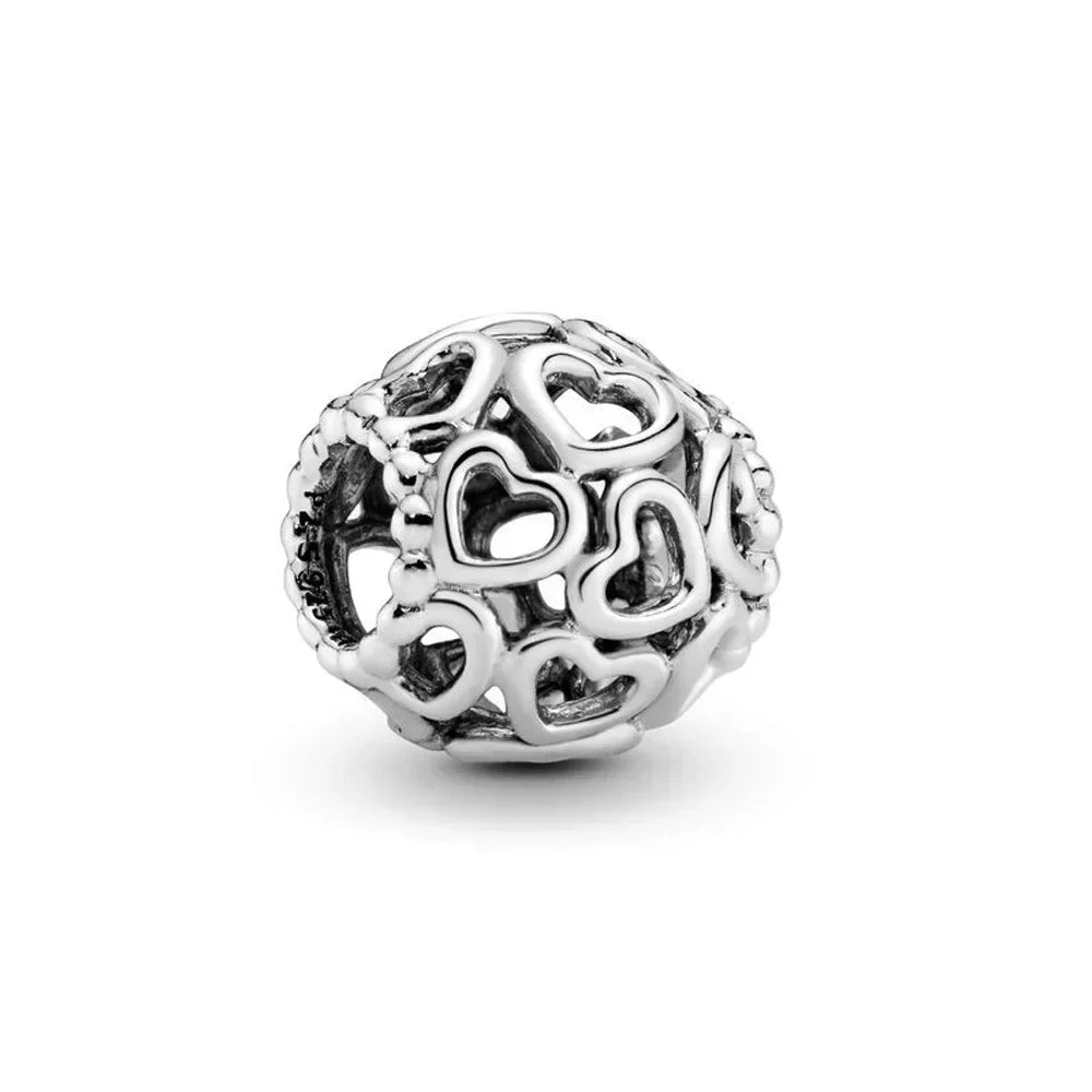 925 Sterling Silver Angel Mom Heart Key Lock Charms Beads for DIY Necklace and Bracelet Jewelry Gift