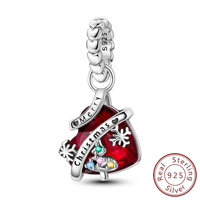Sterling Silver Snowman Charm Beads for Bracelets Jewelry Gift KSC262
