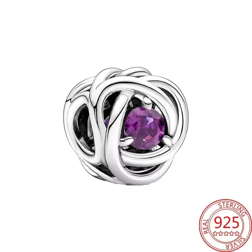 925 Sterling Silver Purple Star Animal Heart Flower Charms Beads for DIY Necklace and Bracelet Jewelry Gift