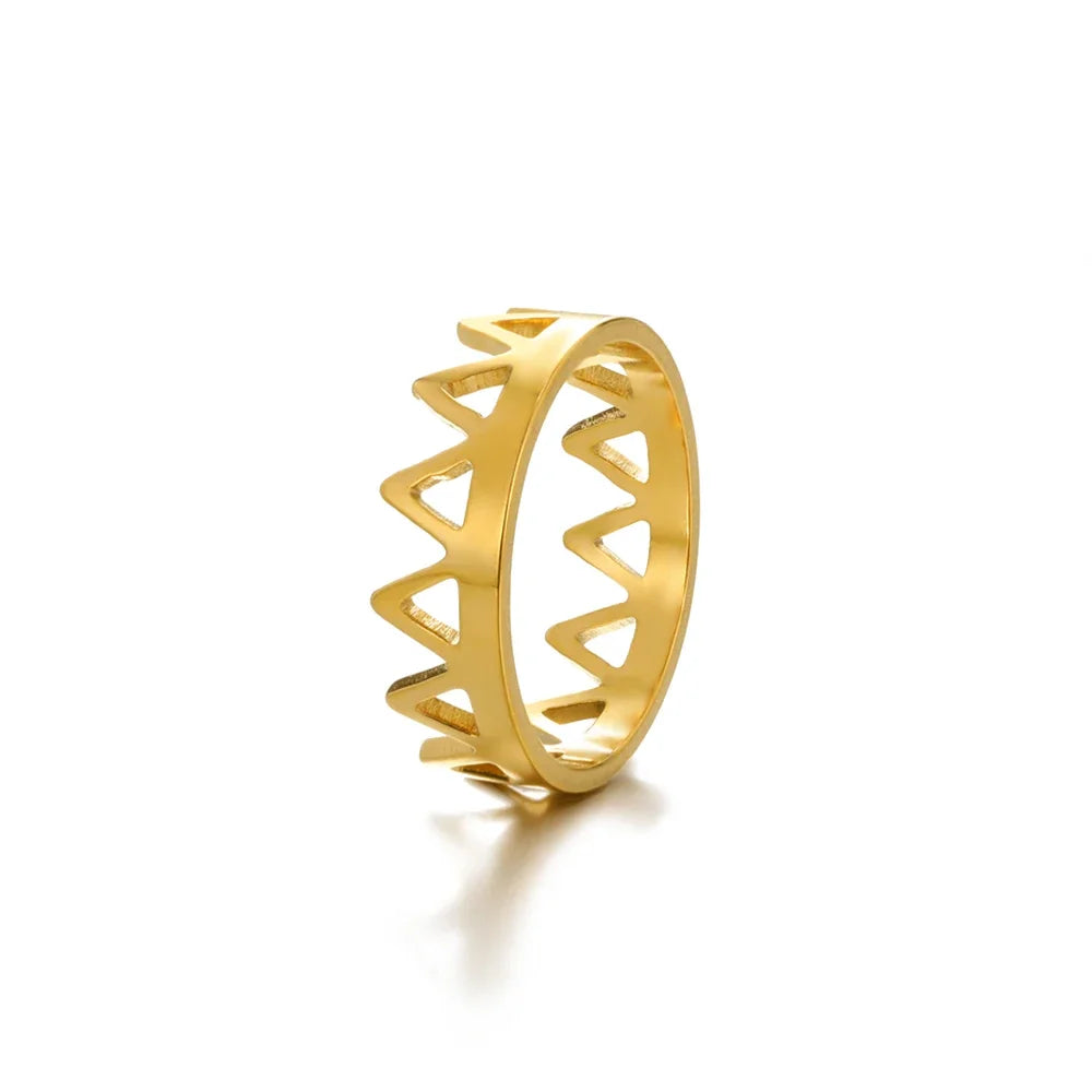 Romantic Geometric Love Ring for Women Stainless Steel Wedding Band