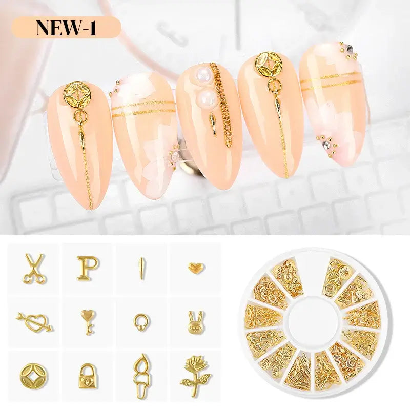 Resin Filling Metal Rivet Moon Stars Nail Art Decorations Mixed Beach Ocean Style Jewelry DIY Charms XY-NEW-1