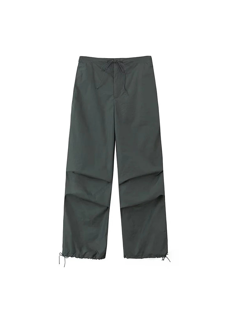 Women Parachute Cargo Pants High Waist Jogger Boot Cut
