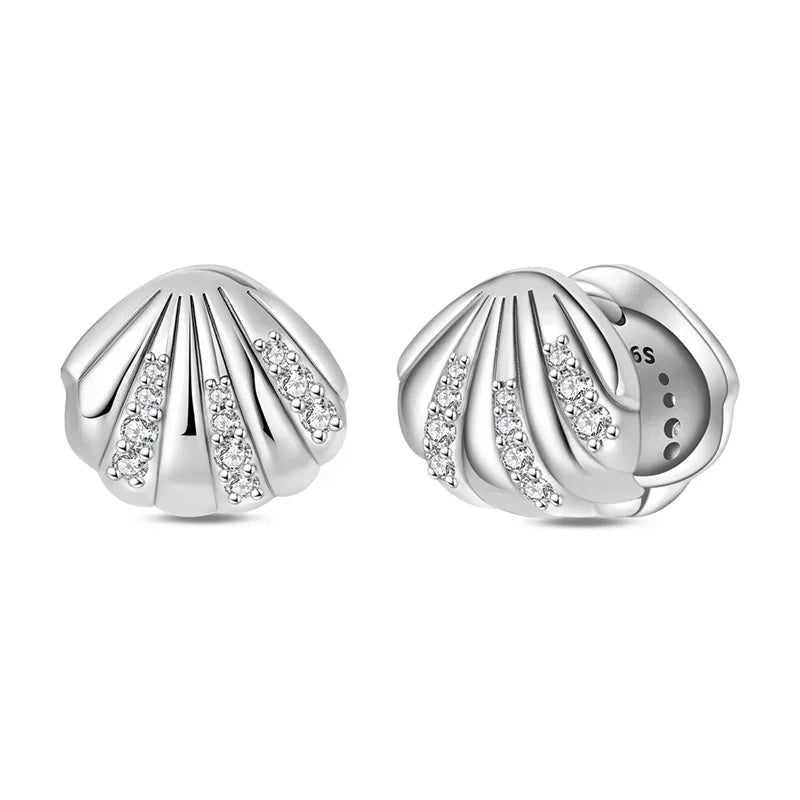 925 Sterling Silver Tulip Hoop Earrings with Dragonfly Firefly Bow Shell Conch and Turtle Designs Fine Jewelry Gifts for Women