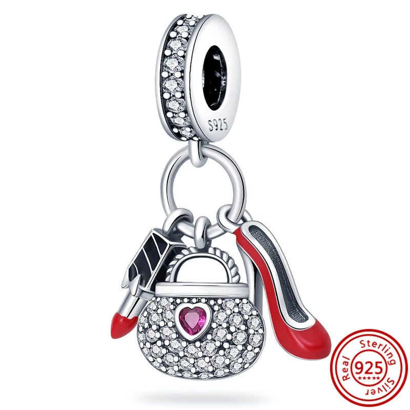 925 Sterling Silver Travel-Themed Charm Beads for Bracelets BK299
