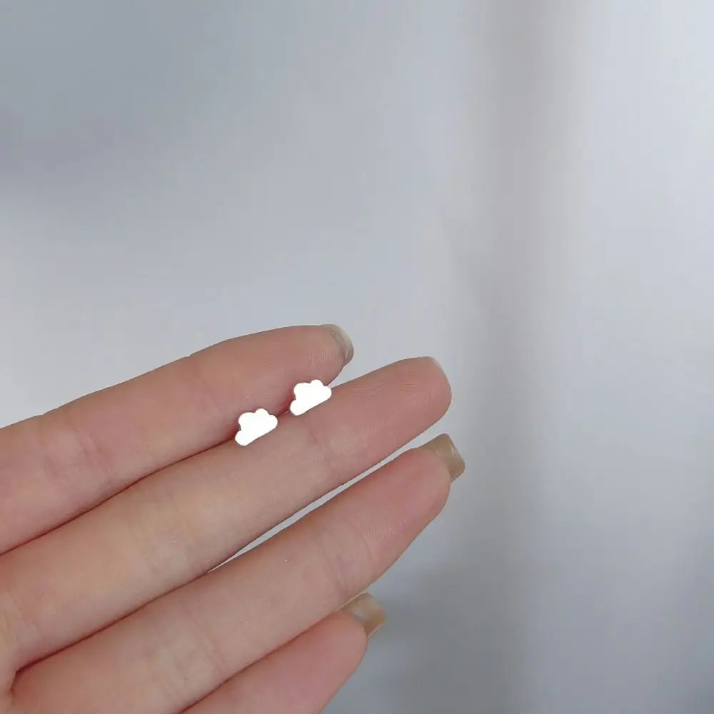 925 Silver Mini Stud Earrings for Women Heart Star Butterfly Dinosaur Design