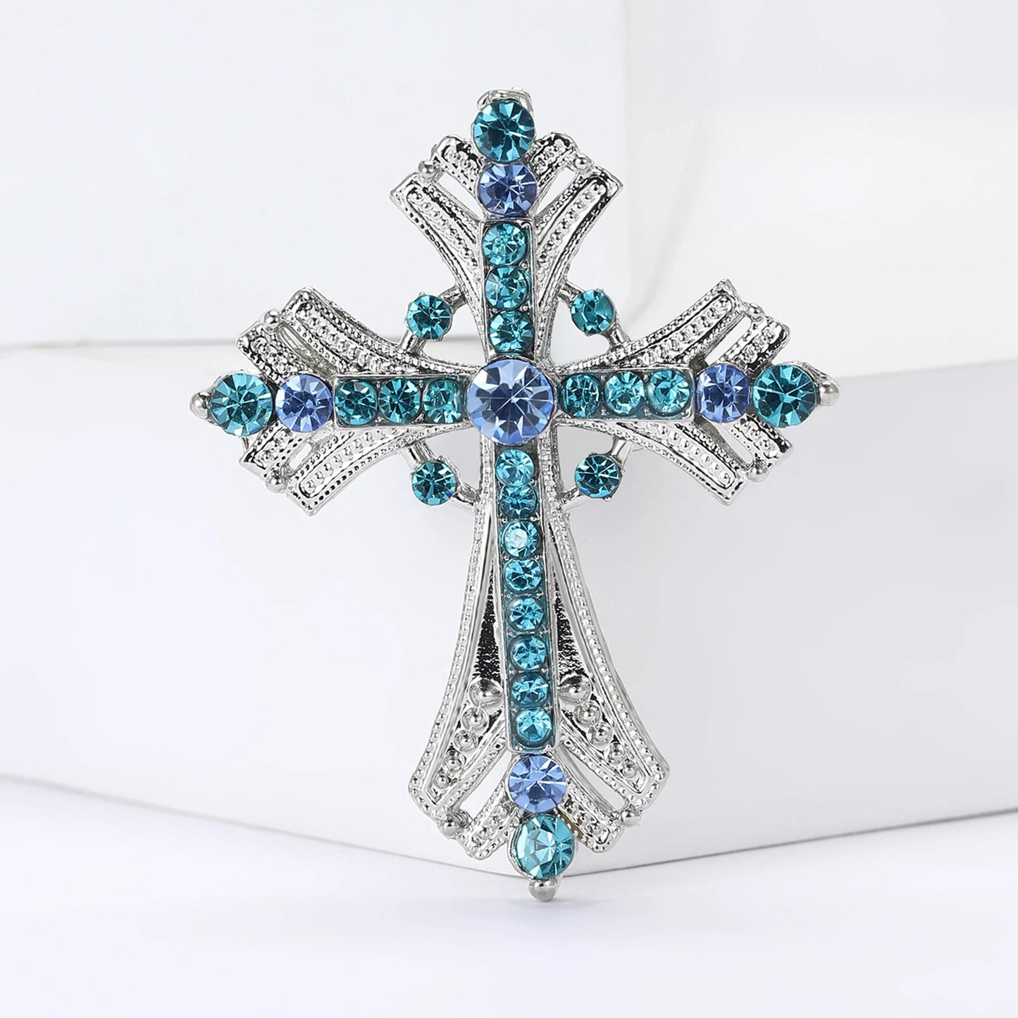 Rhinestone Cross Brooches for Women Stylish Floral Pins Perfect for Parties and Gifts