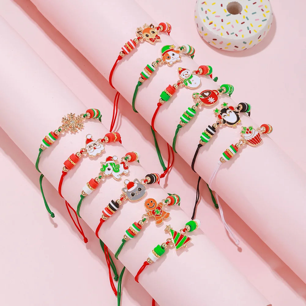 Festive Charm Christmas Bracelets Set for Girls and Kids