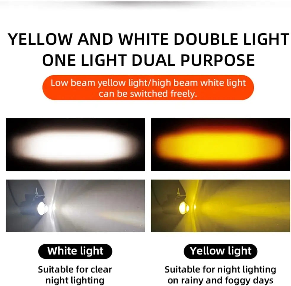 M2 Motorcycle LED Headlamp Two Color 2000LM Waterproof