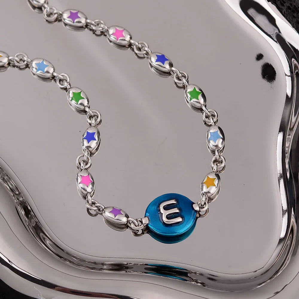 Colorful Resin 925 Sterling Silver Women's Link Chain Necklace - Perfect Birthday Gift Jewelry