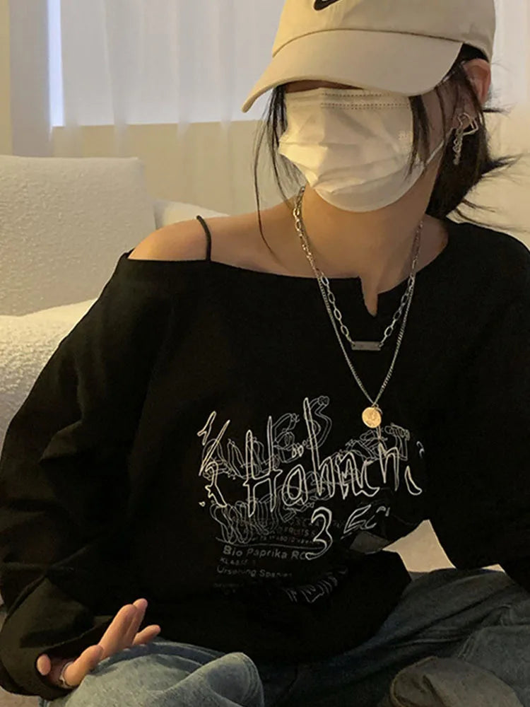Dozw Y2K T Shirt Fairy Grunge Vintage Letter Print Women