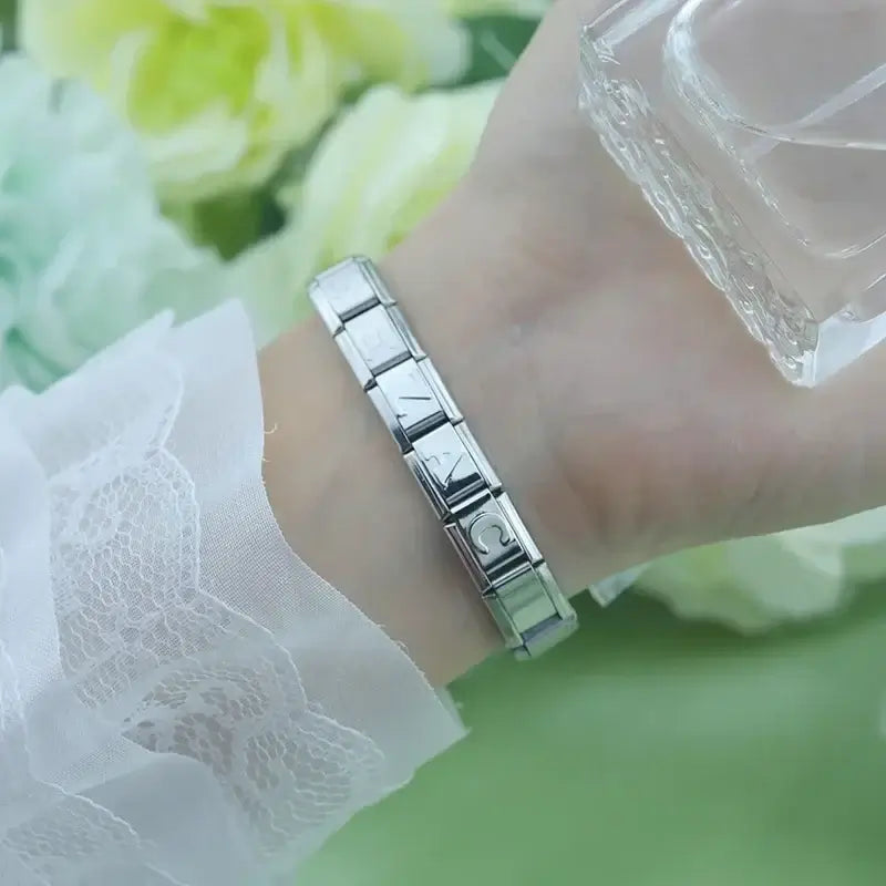 Hapiship 2024 Women Girls A-Z Charm Links Bracelet DIY Personalized Jewelry