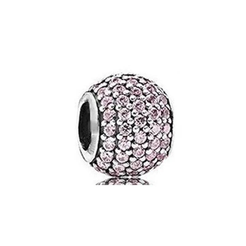 New 925 Silver Pink Purple Bead Ice Cream Pendant for European Original Bracelet DIY Exquisite Jewelry
