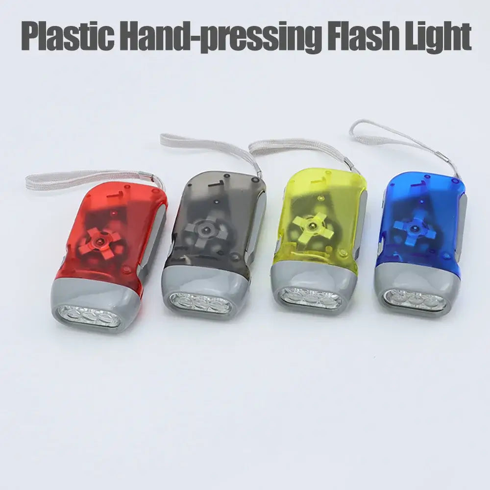 Portable Mini Size Plastic Hand-Pressing LED Rechargeable Flashlight for Camping Outdoor Night Light